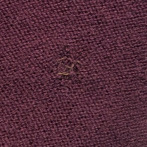 Ann Taylor Loft Burgundy Long Sleeve Scoop Neck with Bow Knit Sweater, SP - Picture 12 of 12